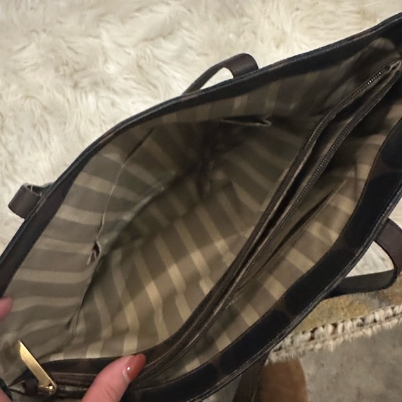 Black and Brown Polka dot Brahmin Tote - Picture 4 of 5